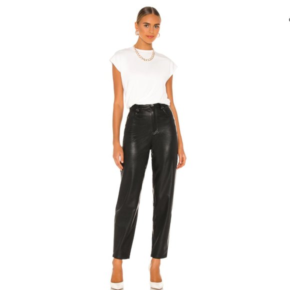 WeWoreWhat Pants - WeWoreWhat Dani Vegan Leather Boyfriend Pant